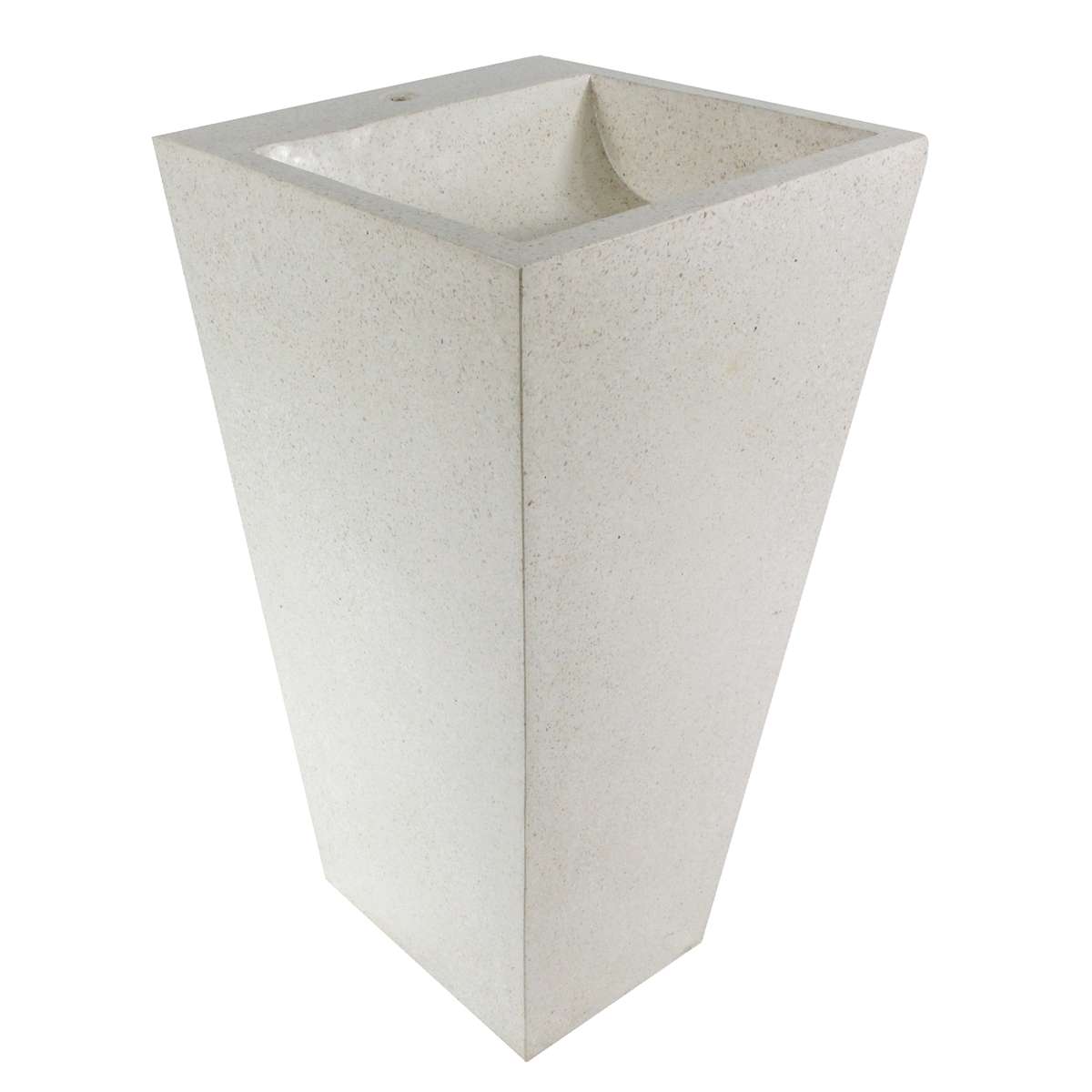 Wasbak Zuil Terrazzo Creme-Wit 90cm Vierkant
