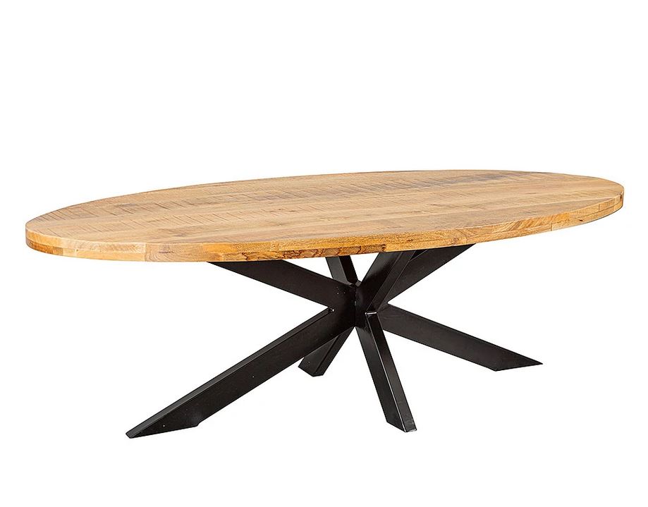 Eettafel Ovaal Mangohouten Matrixpoot 300x130cm