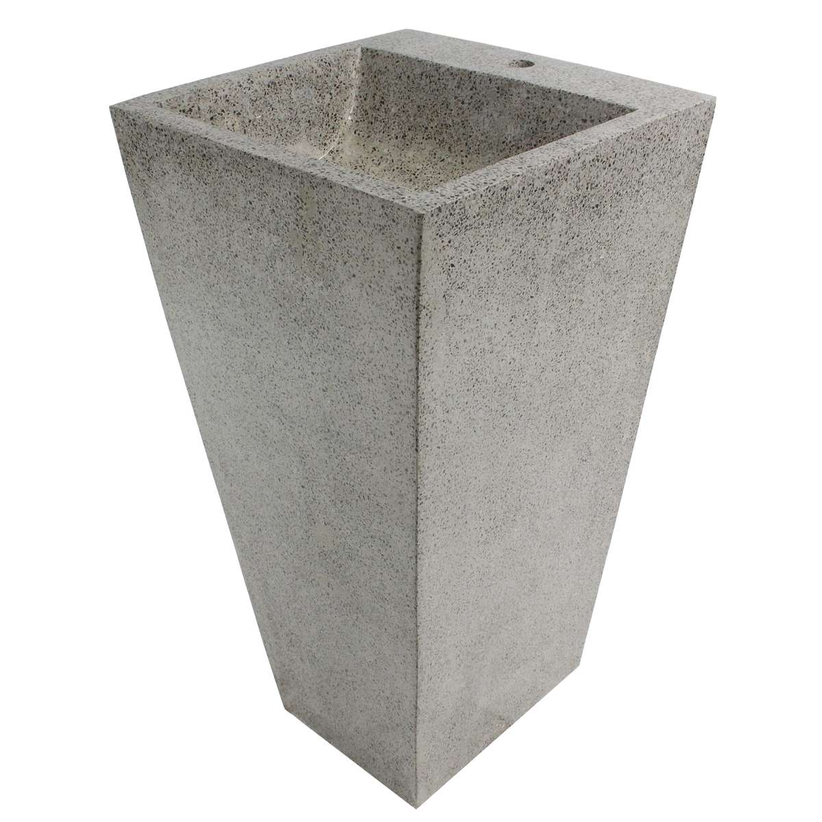 Wasbak Zuil Terrazzo Grijs 90cm Vierkant