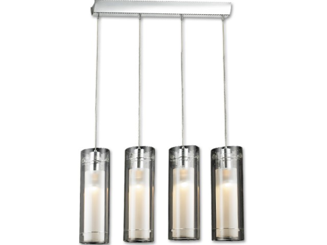Eettafellamp Zilver met Melk Glas Plafoniere Dijon